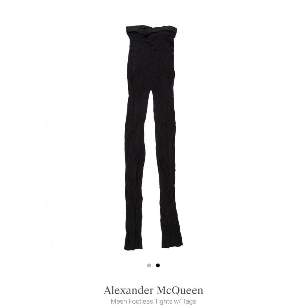 Alexander McQueen Black Mesh Footless Tights